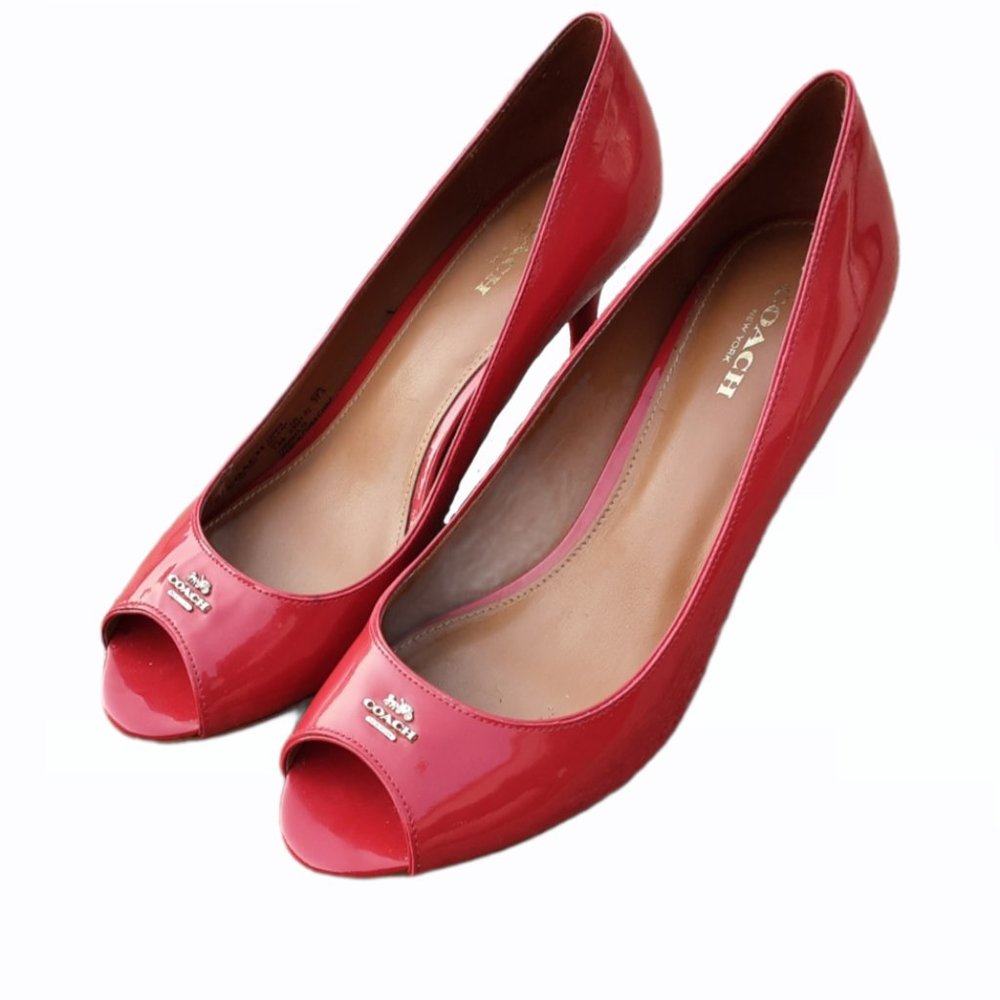 Coach Red Open Toe Pumps Heels